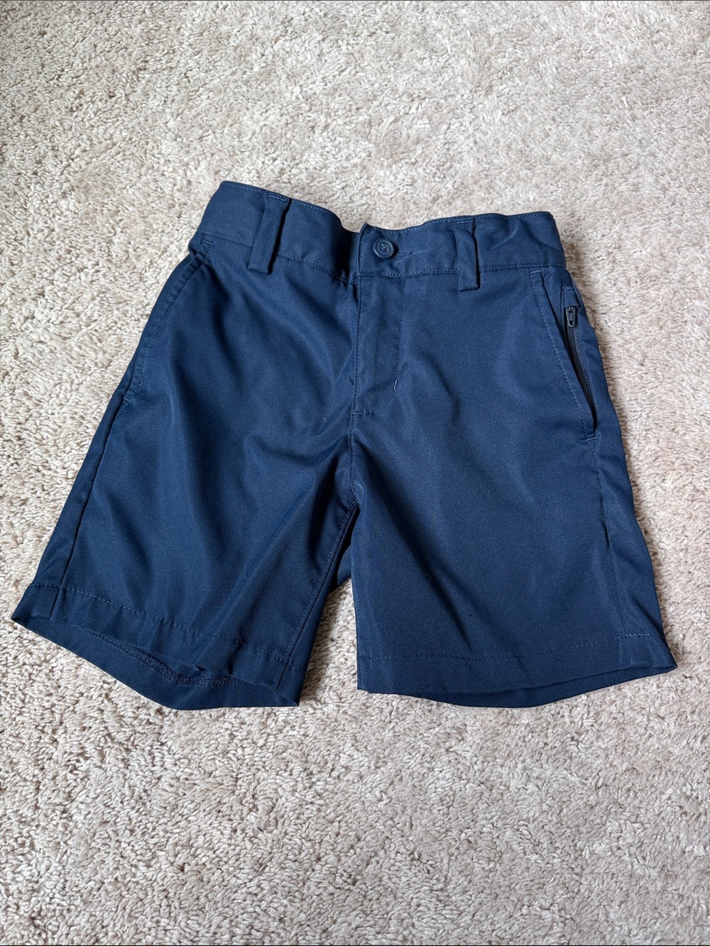 Boys Lands End  Navy Performance Active Chino Shorts Set size 6
